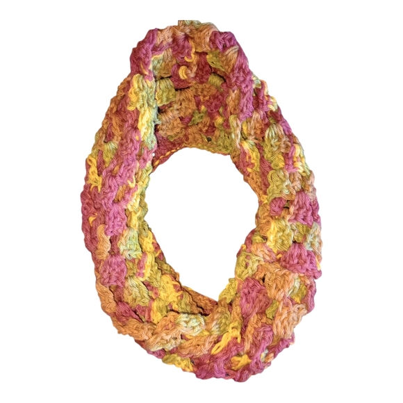 Loop Scarf, Rust | Sage | Tan, Crocheted, Pre-owned - Picture 2 of 8